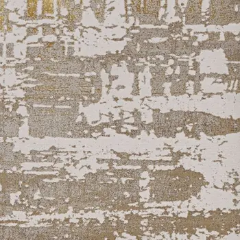 7' X 10' Ivory And Gold Abstract Area Rug