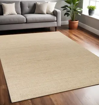 5' X 7' Ivory Hand Woven Area Rug