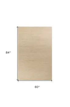 5' X 7' Ivory Hand Woven Area Rug