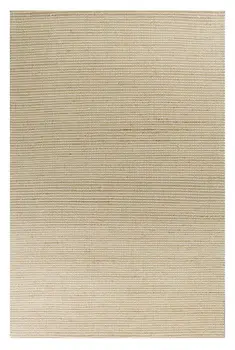 7' X 10' Tan and Ivory Wool Hand Woven Area Rug