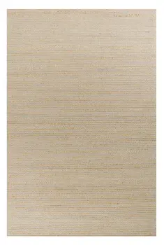 7' X 10' Tan and Ivory Wool Hand Woven Area Rug