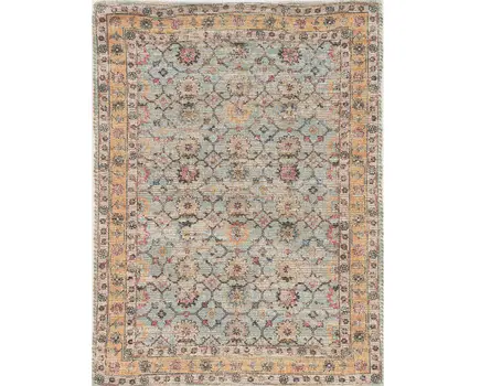9' X 12' Blue And Beige Jute Floral Hand Woven Area Rug