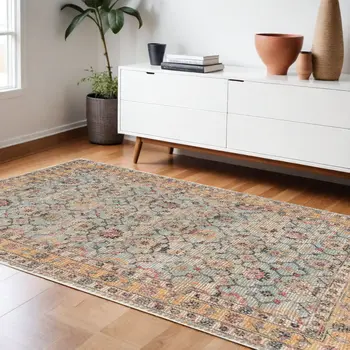 9' X 12' Blue And Beige Jute Floral Hand Woven Area Rug