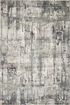 3' X 5' Light Gray And Dark Gray Abstract Distressed Area Rug