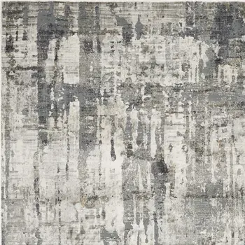 3' X 5' Light Gray And Dark Gray Abstract Distressed Area Rug