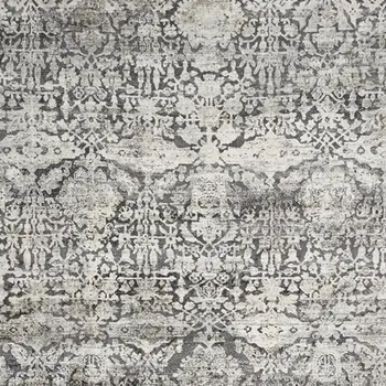 5' X 8' Gray Floral Area Rug
