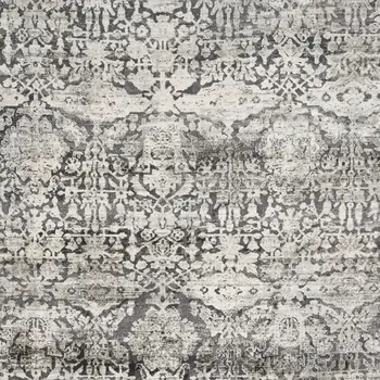 8' X 11' Gray Floral Area Rug
