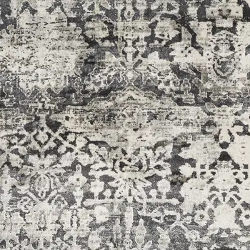 9' X 13' Gray Floral Area Rug