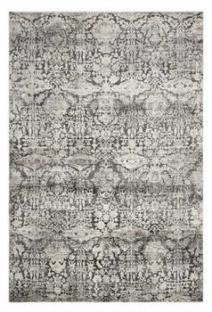 9' X 13' Gray Floral Area Rug