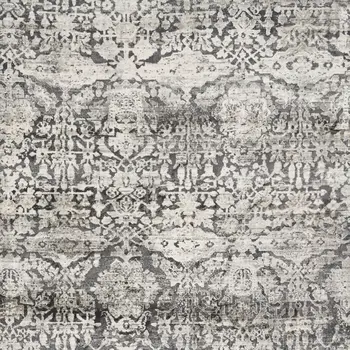 9' X 13' Gray Floral Area Rug