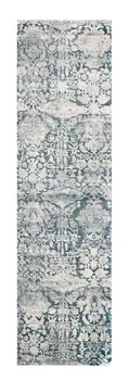 8' Teal Floral Runner Rug
