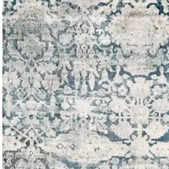 8' Teal Floral Runner Rug