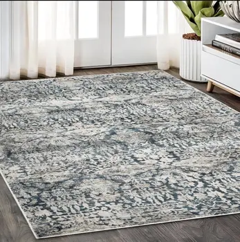 5' X 8' Teal Floral Area Rug