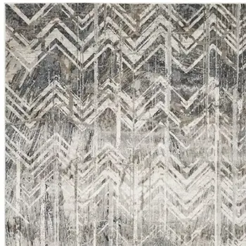 3' X 5' Gray Chevron Area Rug