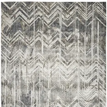 5' X 8' Gray Chevron Area Rug