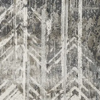 8' X 8' Gray Chevron Area Rug