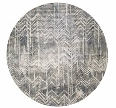 8' X 8' Gray Chevron Area Rug