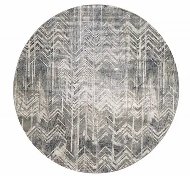 8' X 8' Gray Chevron Area Rug