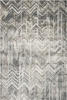 9' X 13' Gray Chevron Area Rug