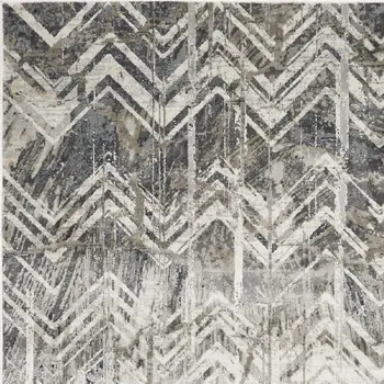 9' X 13' Gray Chevron Area Rug