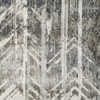 9' X 13' Gray Chevron Area Rug