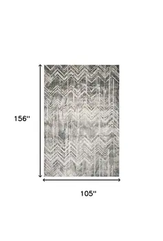 9' X 13' Gray Chevron Area Rug