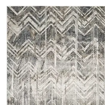 9' X 13' Gray Chevron Area Rug