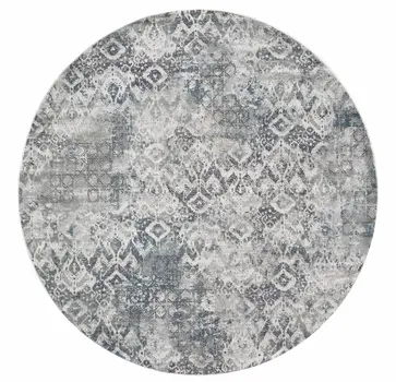 8' X 8' Ivory Gray and Teal Abstract Area Rug