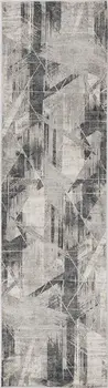 8' Gray Abstract Runner Rug