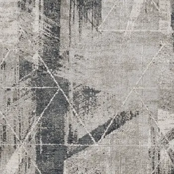 8' Gray Abstract Runner Rug