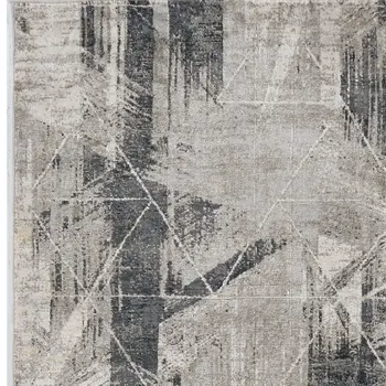 8' Gray Abstract Runner Rug