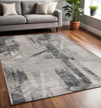 5' X 8' Gray Abstract Area Rug