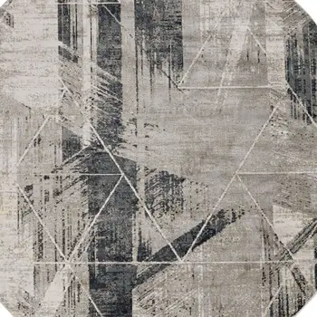 8' X 8' Gray Geometric Area Rug