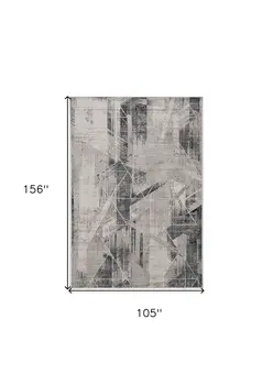 9' X 13' Gray Abstract Area Rug