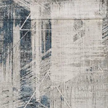 5' X 8' Blue and Gray Abstract Area Rug