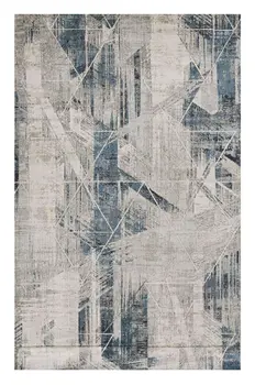 5' X 8' Blue and Gray Abstract Area Rug