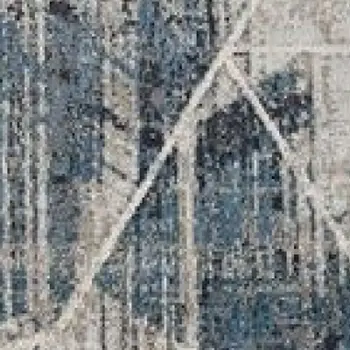 9' X 13' Blue and Gray Abstract Area Rug