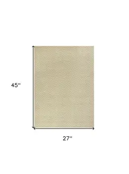2' X 4' Ivory Chevron Hand Woven Area Rug