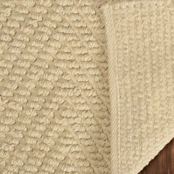5' X 8' Ivory Jute Chevron Hand Woven Area Rug