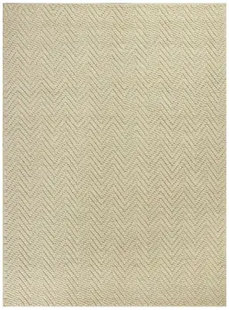5' X 8' Ivory Jute Chevron Hand Woven Area Rug