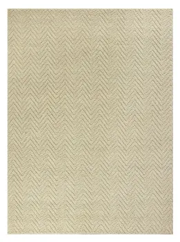 7' X 10' Ivory Chevron Hand Woven Area Rug