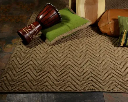 2' X 4' Natural Jute Chevron Hand Woven Area Rug