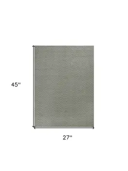 2' X 4' Gray Jute Chevron Hand Woven Area Rug