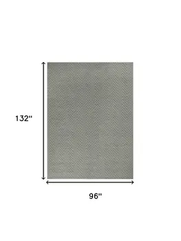 8' X 11' Gray Chevron Hand Woven Area Rug