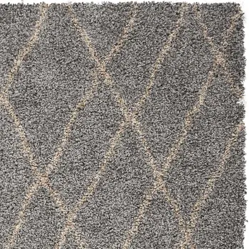 8' X 11' Slate Gray and Tan Abstract Shag Area Rug
