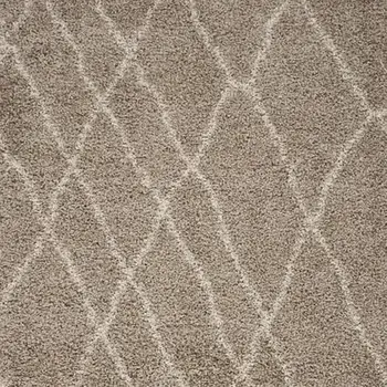 8' X 11' Taupe and Sand Abstract Shag Area Rug