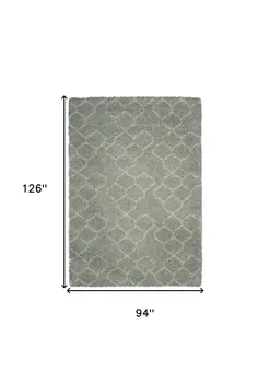 8' X 11' Gray and Beige Abstract Shag Area Rug