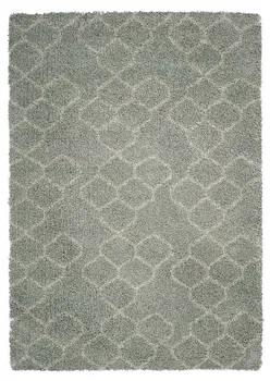 8' X 11' Gray and Beige Abstract Shag Area Rug