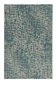 5' X 8' Teal Blue Abstract Indoor Outdoor Area Rug