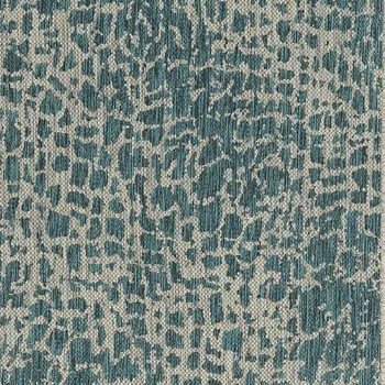 5' X 8' Teal Blue Abstract Indoor Outdoor Area Rug